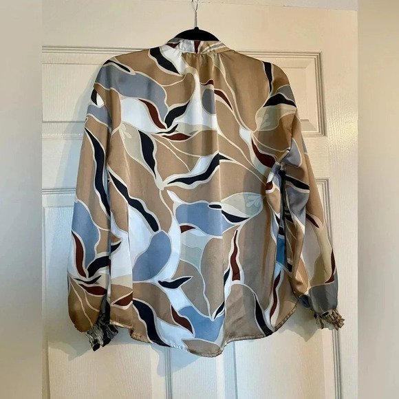 Chenault multi pattern color blouse. Size Small - Picture 5 of 5